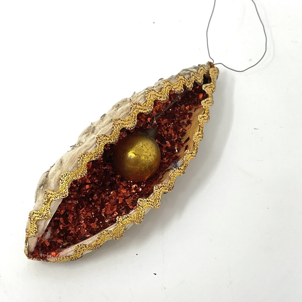 Victorian Milkweed Pod‎ Christmas Ornament Handmade 4"